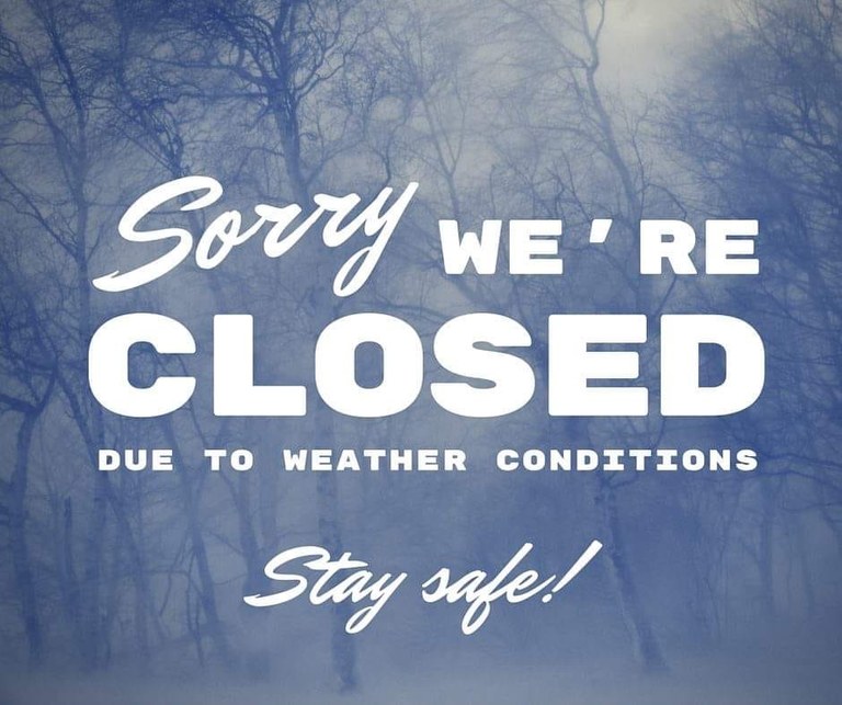 Closed Due To Inclement Weather Sign Printable